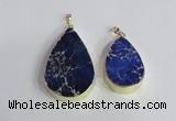 NGP2459 20*30mm - 30*35mm flat teardrop sea sediment jasper pendants