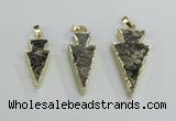 NGP2484 15*30mm - 22*40mm arrowhead ammonite gemstone pendants