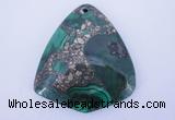 NGP252 40*50mm fashion malachite & pyrite gemstone pendants