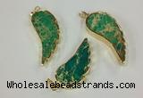 NGP2528 18*40mm - 22*55mm wing-shaped sea sediment jasper pendants