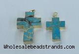 NGP2535 30*40mm - 40*50mm cross sea sediment jasper pendants