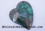 NGP255 41*50mm fashion malachite & pyrite gemstone pendants