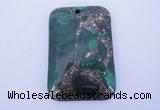 NGP256 31*47mm fashion malachite & pyrite gemstone pendants