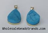 NGP2565 22*30mm teardrop druzy agate gemstone pendants