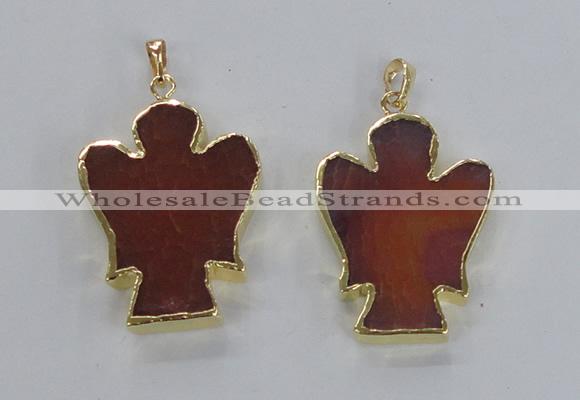 NGP2580 30*40mm angel agate gemstone pendants wholesale