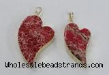 NGP2598 25*35mm - 35*45mm heart sea sediment jasper pendants