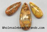 NGP260 15*30mm - 20*50mm flat teardrop sea sediment jasper pendants set