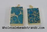 NGP2616 20*40mm - 25*45mm rectangle sea sediment jasper pendants