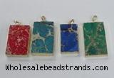 NGP2619 20*40mm - 25*45mm rectangle sea sediment jasper pendants