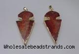 NGP2648 25*48mm - 28*54mm arrowhead agate pendants wholesale