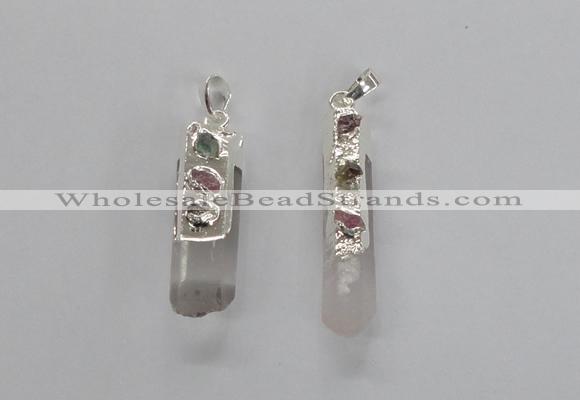 NGP2677 12*35mm - 15*40mm sticks white crystal pendants wholesale