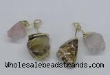 NGP2681 18*25mm - 20*25mm nuggets mixed quartz pendants wholesale