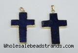 NGP2692 30*45mm - 32*48mm cross lapis lazuli gemstone pendants