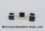 NGP2732 11*13mm - 12*15mm cube mixed quartz gemstone pendants