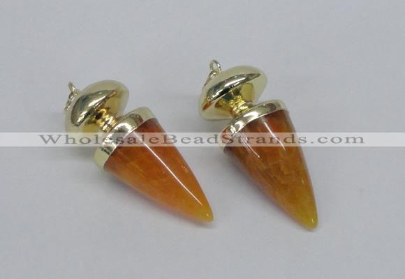 NGP2738 20*45mm - 20*50mm cone agate gemstone pendants wholesale