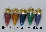 NGP2744 20*45mm - 20*50mm cone agate gemstone pendants wholesale