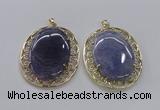 NGP2756 50*60mm oval agate gemstone pendants wholesale