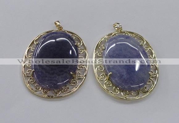 NGP2756 50*60mm oval agate gemstone pendants wholesale