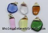 NGP2800 15*30mm - 25*35mm freeform crystal glass pendants wholesale