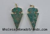 NGP2822 25*50mm - 27*55mm arrowhead sea sediment jasper pendants