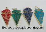 NGP2824 25*50mm - 27*55mm arrowhead sea sediment jasper pendants