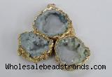 NGP2868 25*30mm - 40*45mm freeform druzy agate pendants