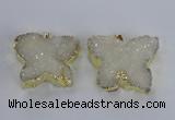 NGP2870 40*50mm - 45*55mm butterfly druzy agate pendants wholesale