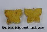 NGP2871 40*50mm - 45*55mm butterfly druzy agate pendants wholesale