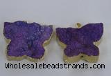 NGP2872 40*50mm - 45*55mm butterfly druzy agate pendants wholesale