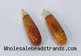 NGP2921 16*58mm - 18*60mm teardrop agate gemstone pendants