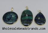 NGP2931 30*40mm - 30*50mm freeform chrysocolla gemstone pendants