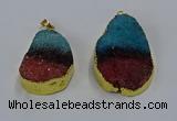 NGP3043 25*35mm – 30*40mm freeform druzy agate pendants