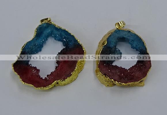 NGP3045 30*45mm – 40*60mm freeform druzy agate pendants