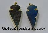 NGP3054 25*50mm - 28*55mm arrowhead agate pendants wholesale