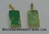 NGP3062 13*18mm – 15*25mm rectangle Australia chrysoprase pendants