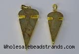 NGP3065 18*40mm – 22*50mm arrowhead sea sediment jasper pendants