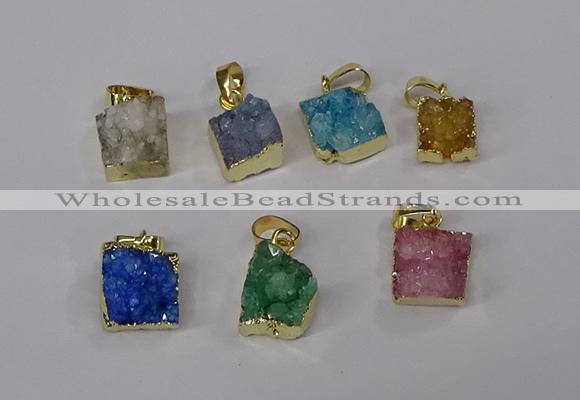 NGP3091 10*12mm - 12*14mm freeform druzy agate pendants wholesale