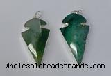 NGP3131 24*50mm - 26*55mm arrowhead agate gemstone pendants