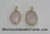 NGP3270 18*25mm - 30*35mm freeform rose quartz pendants