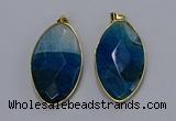 NGP3288 33*55mm faceted marquise agate gemstone pendants wholesale