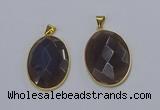 NGP3295 33*45mm faceted oval agate gemstone pendants wholesale