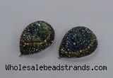 NGP3351 35*45mm teardrop druzy agate gemstone pendants wholesale