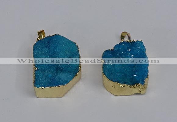 NGP3468 20*30mm - 25*35mm freeform druzy agate pendants wholesale