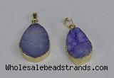 NGP3476 18*25mm - 20*30mm freeform druzy agate gemstone pendants