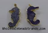 NGP3532 22*58mm - 25*55mm seahorse agate gemstone pendants