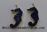 NGP3560 22*58mm - 25*55mm seahorse lapis lazuli pendants