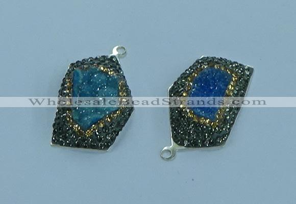 NGP3584 20*30mm - 22*32mm freeform druzy agate pendants