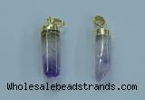 NGP3600 8*30mm - 10*35mm sticks druzy amethyst pendants