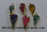 NGP3619 15*30mm - 20*40mm arrowhead druzy agate pendants