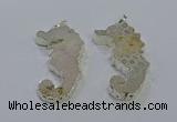 NGP3662 22*58mm - 25*55mm seahorse fossil coral pendants